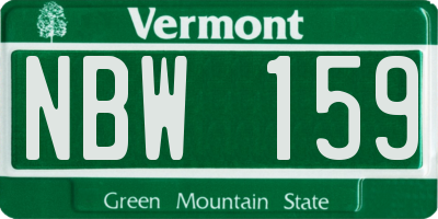 VT license plate NBW159