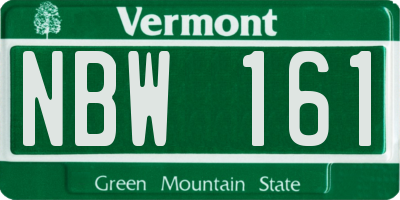 VT license plate NBW161