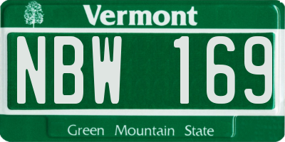 VT license plate NBW169