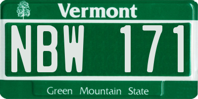 VT license plate NBW171