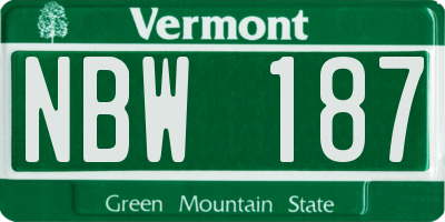 VT license plate NBW187