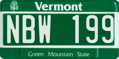 VT license plate NBW199