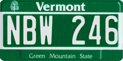 VT license plate NBW246