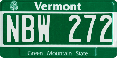 VT license plate NBW272