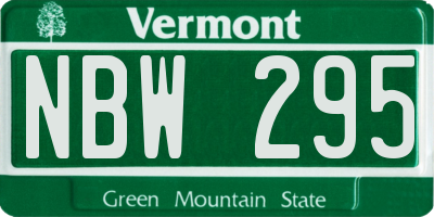 VT license plate NBW295