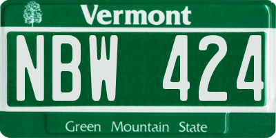 VT license plate NBW424