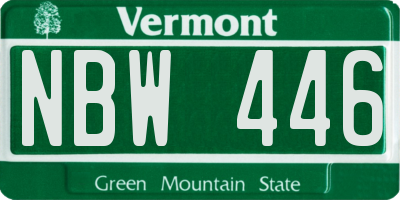 VT license plate NBW446