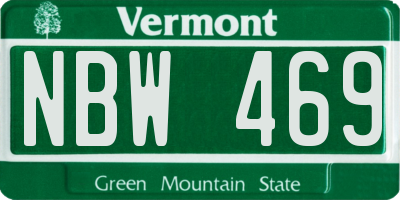 VT license plate NBW469
