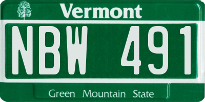VT license plate NBW491