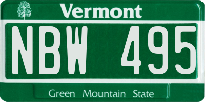 VT license plate NBW495