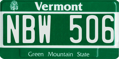 VT license plate NBW506