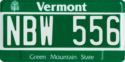 VT license plate NBW556