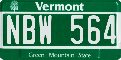 VT license plate NBW564