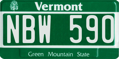 VT license plate NBW590
