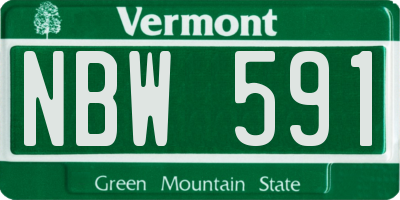 VT license plate NBW591
