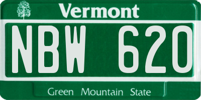 VT license plate NBW620
