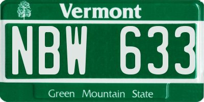 VT license plate NBW633