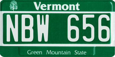 VT license plate NBW656