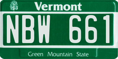 VT license plate NBW661
