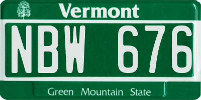 VT license plate NBW676