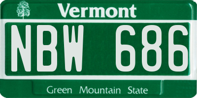 VT license plate NBW686