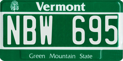 VT license plate NBW695