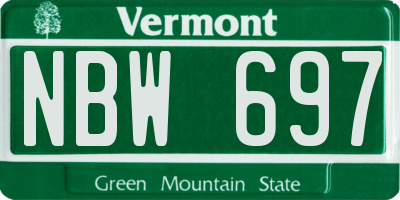 VT license plate NBW697