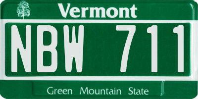 VT license plate NBW711