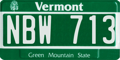 VT license plate NBW713