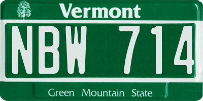 VT license plate NBW714