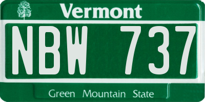 VT license plate NBW737