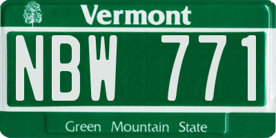VT license plate NBW771