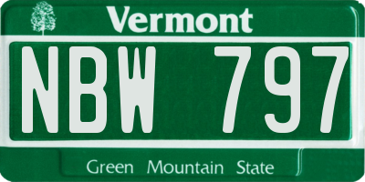 VT license plate NBW797