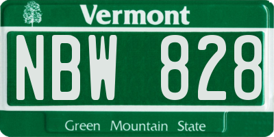 VT license plate NBW828