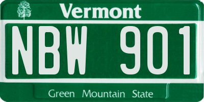 VT license plate NBW901