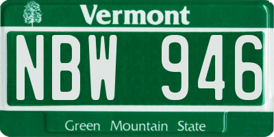 VT license plate NBW946