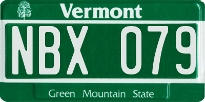 VT license plate NBX079