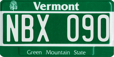 VT license plate NBX090