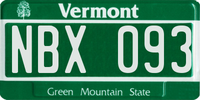 VT license plate NBX093