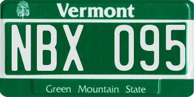VT license plate NBX095
