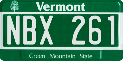 VT license plate NBX261