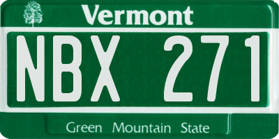 VT license plate NBX271