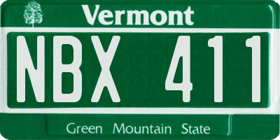 VT license plate NBX411