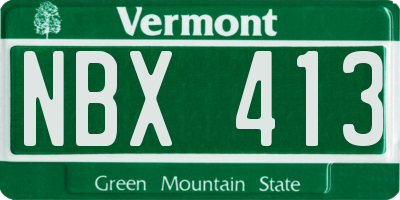 VT license plate NBX413
