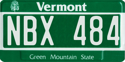 VT license plate NBX484