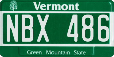 VT license plate NBX486