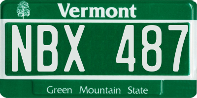 VT license plate NBX487