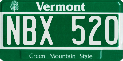 VT license plate NBX520