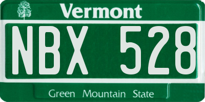 VT license plate NBX528