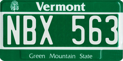VT license plate NBX563